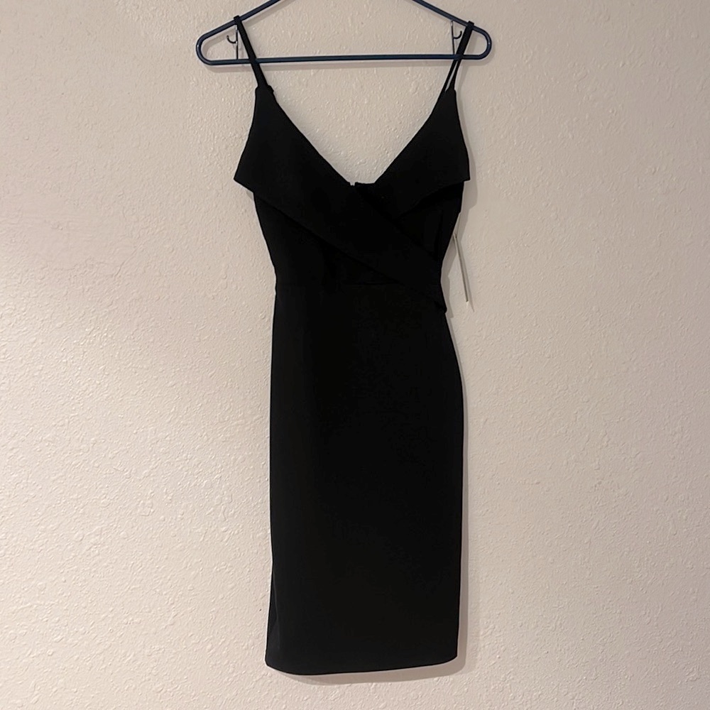 Midi Black Spaghetti Strap Bodycon Dress